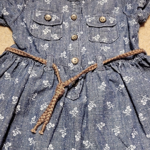 Carter's Blue Dress With Belt And Matching Diaper Cover SIZE 12 MONTHS - Picture 4 of 6